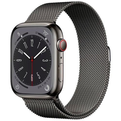 Смарт часы из нержавеющей стали Apple Watch Series 8, Черный, Металлический ремешок, 45 мм