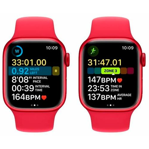 Смарт часы из алюминия Apple Watch Series 8, Красный, Спортивный ремешок, 45 мм, фото № 4