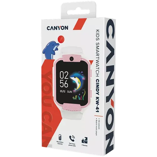 Canyon Cindy KW-41 bolalar smart soati, Pushti, 42 mm, O'zbekistonda