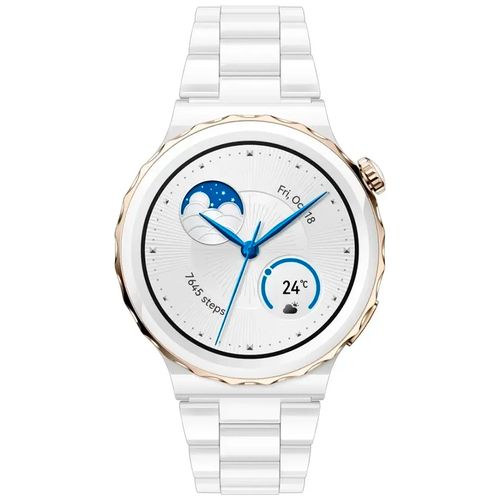 Huawei Watch GT 3 Pro Ceramic smart soati, Oltin-oq, + Freebuds SE quloqchinlari, 42 mm, фото