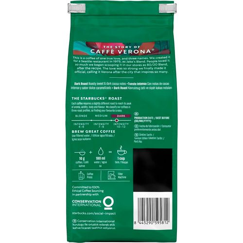 Кофе молотый Starbucks Ground Coffee Verona Dark Roast, 200 гр, в Узбекистане