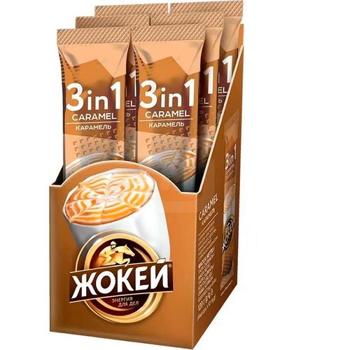 Кофе растворимый Жокей Caramel 3 в 1, 12 гр, 12 шт, в Узбекистане