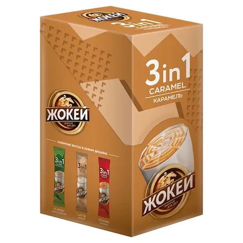 Кофе растворимый Жокей Caramel 3 в 1, 12 гр, 12 шт