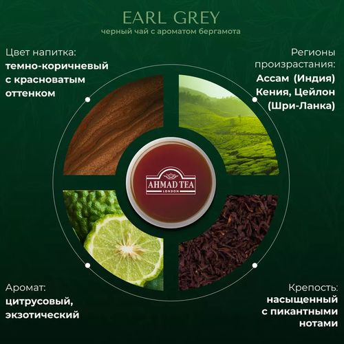 Листовой чай черный Ahmad Tea Earl Grey, 250 гр, купить недорого