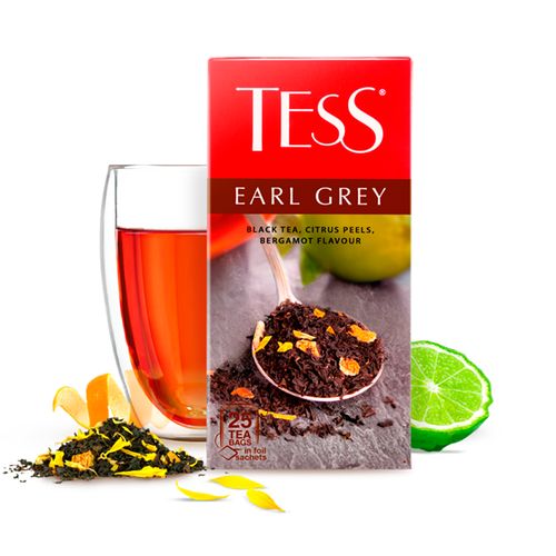 Чай черный в пакетиках Tess Earl Grey, 25 шт, купить недорого