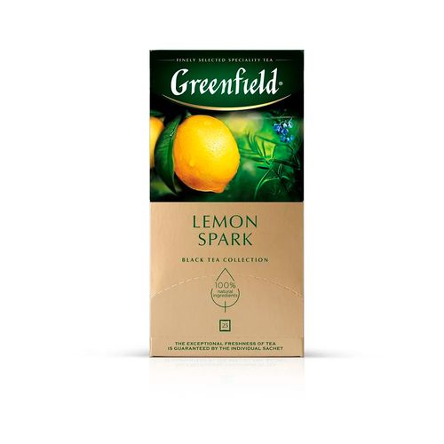 Чай черный в пакетиках Greenfield Lemon Spark, 25 шт, в Узбекистане