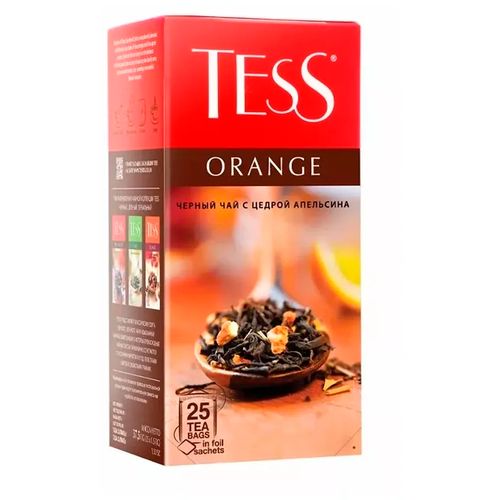 Чай черный в пакетиках Tess Orange, 25 шт, купить недорого