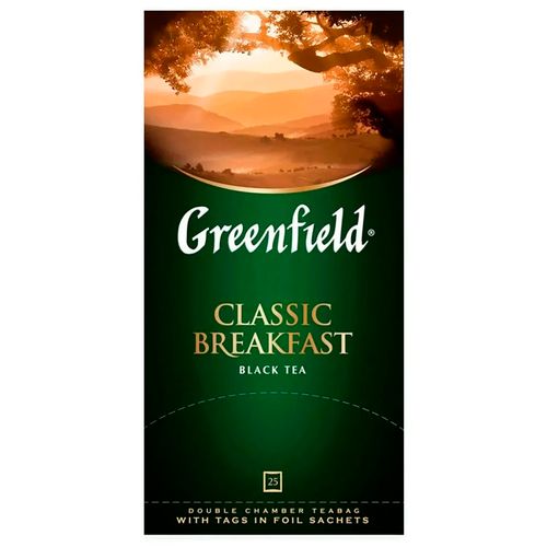 Чай черный в пакетиках Greenfield Classic Breakfast, 25 шт, 1790000 UZS