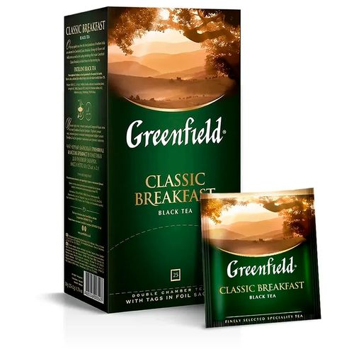 Чай черный в пакетиках Greenfield Classic Breakfast, 25 шт, купить недорого