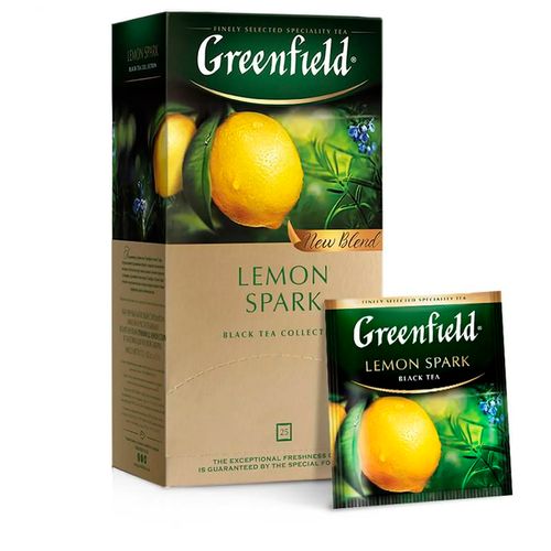 Чай черный в пакетиках Greenfield Lemon Spark, 25 шт, купить недорого