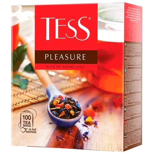 Чай черный в пакетиках Tess Pleasure, 100 шт