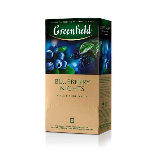 Чай черный в пакетиках Greenfield Blueberry Nights, 25 шт, купить недорого