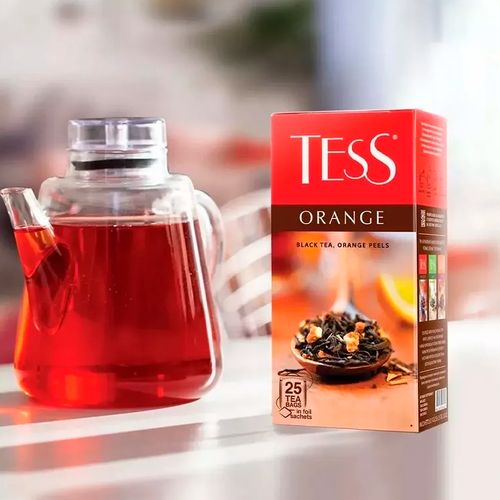 Чай черный в пакетиках Tess Orange, 25 шт, arzon