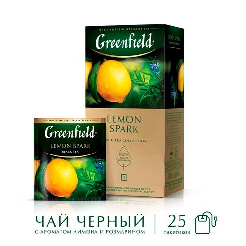 Чай черный в пакетиках Greenfield Lemon Spark, 25 шт