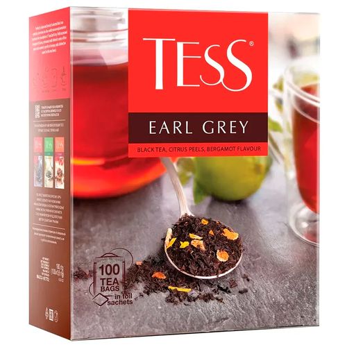 Чай черный в пакетиках Tess Earl Grey, 100 шт, в Узбекистане