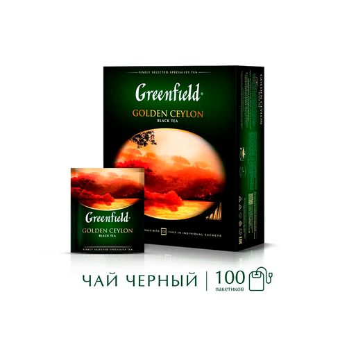 Чай черный в пакетиках Greenfield Golden Ceylon, 100 шт