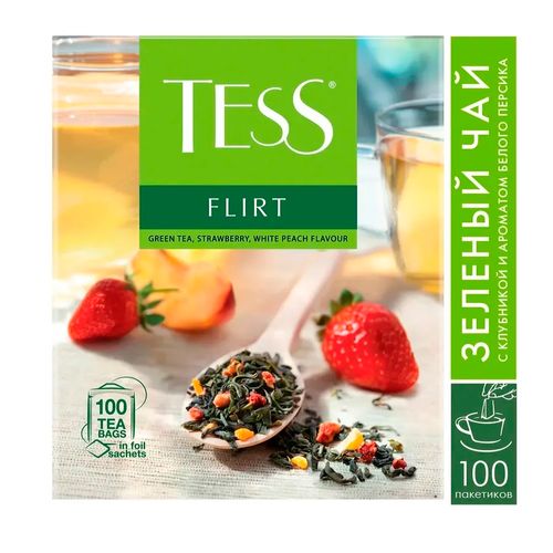 Чай зеленый в пакетиках Tess Flirt, 100 шт