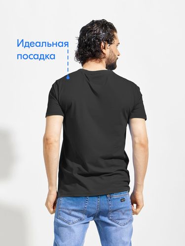 Базовая мужская футболка DNZ TEKS DZ-076 прямой крой, Черный, 5000000 UZS