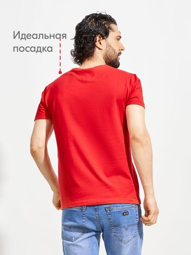 Футболка мужская DNZ TEKS DZ-076-KRMZ прямой крой, Красный, 5500000 UZS