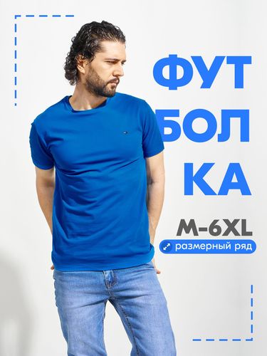 Футболка мужская DNZ TEKS DZ-076-LACI прямой крой, Синий, купить недорого