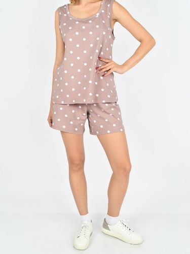 Ayollar pijama: paxtadan tikilgan DNZ mayka va short, bosma bilan, в Узбекистане