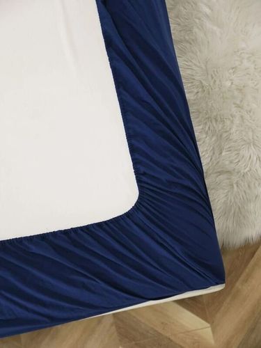 Linens 11392 rezinkali choyshab, 180x200x25 sm, to‘q ko‘k, купить недорого