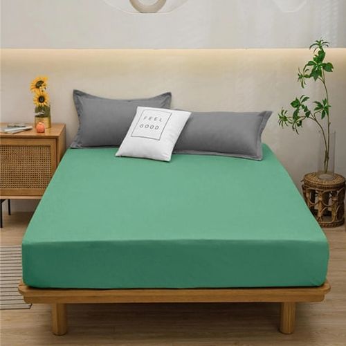 Простыня на резинке Linens 10681, 140x200x25 cм, Зеленый