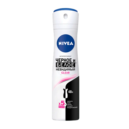 Дезодарант Nivea Черное и белое невидимый Clear 48ч, 150 мл (Доступно для Намангана)