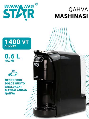 Kapsulali qahva mashinasi Winning star ST-9745, Qora, купить недорого