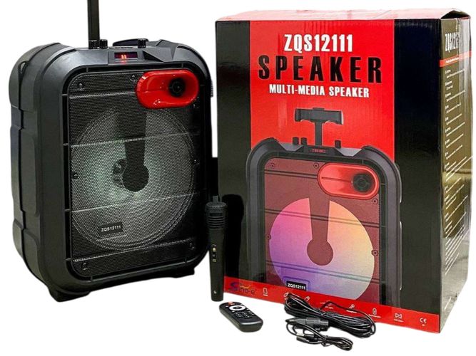 Sing-e ZQS12111 mikrofonli portativ akustika, qora