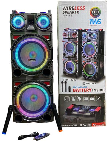Mikrofonli portativ akustika Subwoofer BQHONG MT12631, Qora