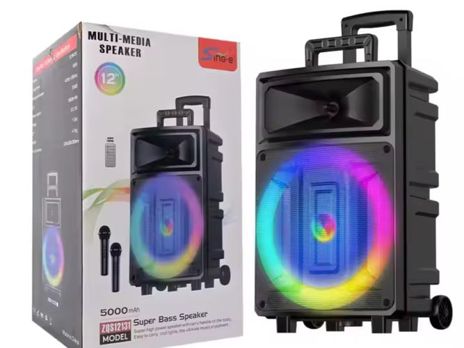 Портативная акустика с микрофоном Subwoofer Sing-e ZQS12132, Черный, купить недорого