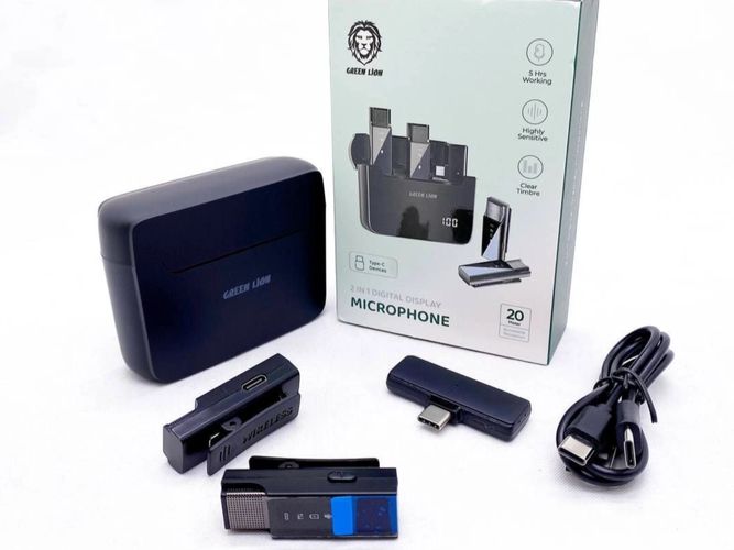 Микрофон Green Digital Displey Type-C 2X1, Черный, купить недорого