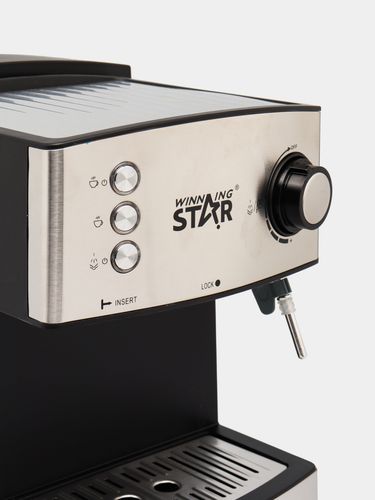 Рожковая кофемашина Winning star ST-9702, 1.6 л, Черный, 237000000 UZS