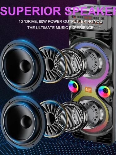 Kolonka-karaoke JQS9033 ikkita mifrofonli, qora