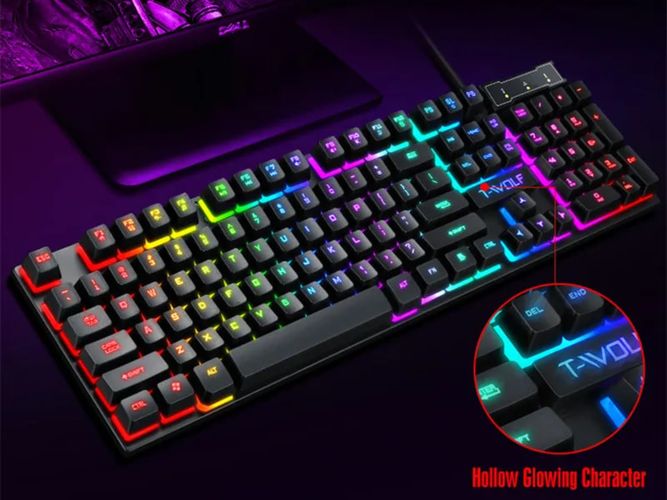 Klaviatura va sichqoncha T-Wolf TF200 USB, qora