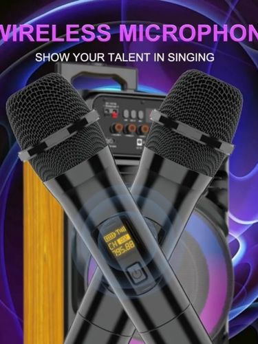 Kolonka-karaoke JQS9033 ikkita mifrofonli, qora, в Узбекистане