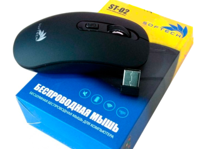 Kompyuter sichqonchasi simsiz ST02 Softech, qora