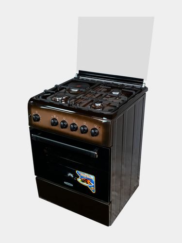  Газовая плита Бирюса N60GE45BR, Коричневый, купить недорого