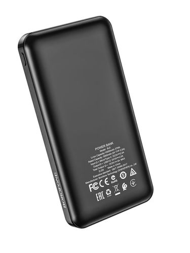 Borofone BJ3 portativ batareyasi, 10 000 mA/soat, qora, купить недорого