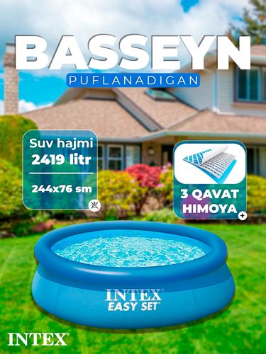 Puflanadigan basseyn INTEX 28110, 244x76 sm, 2419 litr, ko'k