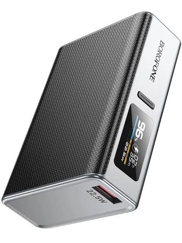 Borofone BJ72 portativ batareyasi, 10 000 mA/soat, kulrang