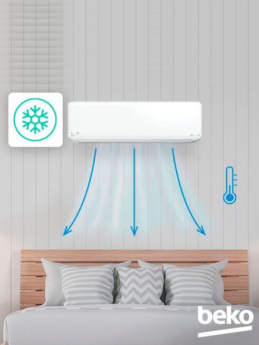 Кондиционер Beko BRHPA 180/BRHPA 181, инвертер, самоочисткa, 54 м², Белый