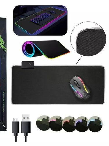 Коврик для мыши  RS-07, с RGB подсветками, Черный