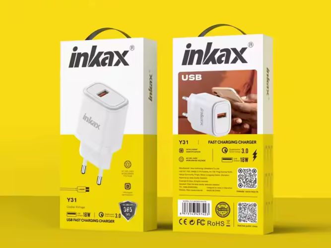 Зарядное устройство Inkax Y31 QC3.0 18 Вт USB-A, Белый