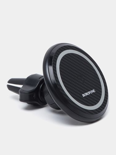 Автомобильный магнитный держатель Borofone BH45 Mobile с беспроводной зарядкой 15W, Черный, фото