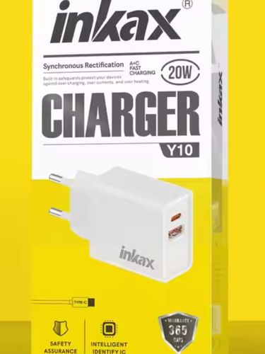 Зарядное устройство Inkax Y10 2X1 USB/PD, Белый