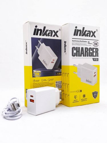 Зарядное устройство Inkax Y10 2X1 USB/PD, Белый, купить недорого