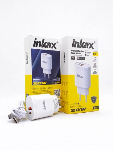 Зарядное устройство Inkax Y05 USB-A+Type-C 20W, Белый, купить недорого