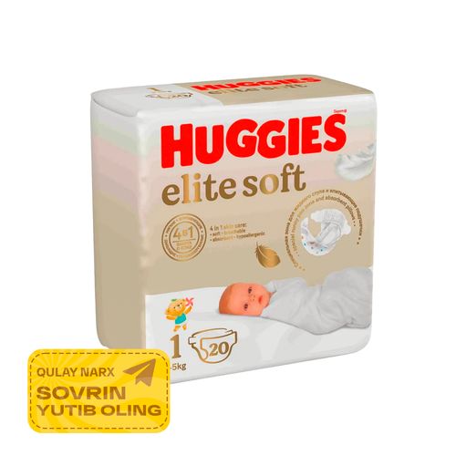 Tagliklar Huggies Elite Soft 1 3-5 kg, 20 dona (Andijon uchun)